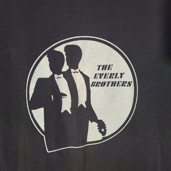 Vintage 80s Everly Brothers Black Faded XL T-Shirt Single Stitch Made in USA - Picture 2 of 5